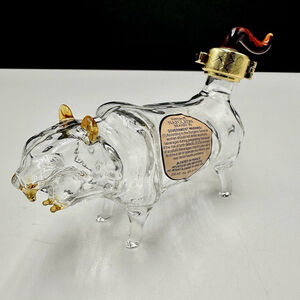 TIGER Napoleon Brandy XO Zodiac Collection Figural Blown Glass Empty Bottle